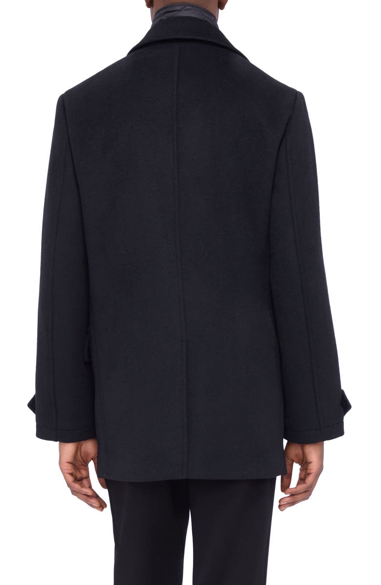 Bugatchi Wool Blend Peacoat with Removable Bib, Alternate, color, 