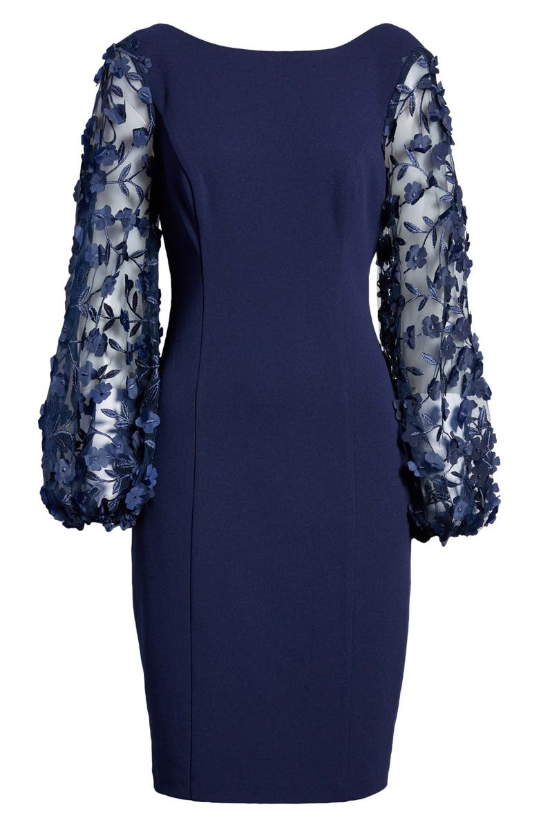 Eliza J Floral Long Sleeve Sheath Cocktail Dress, Alternate, color,