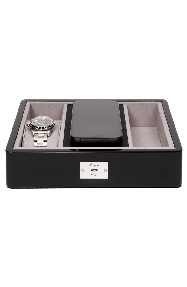 Rapport London FORMULA WIRELESS CHARGING TRAY, Alternate, color, Black