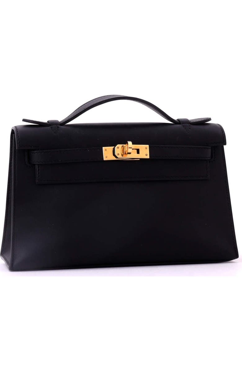 Pre-Owned Hermes Kelly Pochette Swift, Alternate, color, Noir