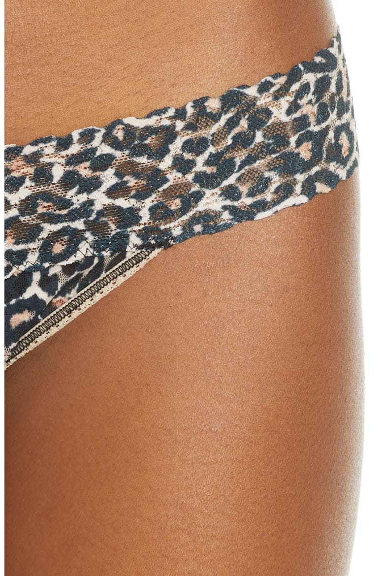 Classic Leopard Low Rise Thong, Alternate, color, BROWN/ BLACK