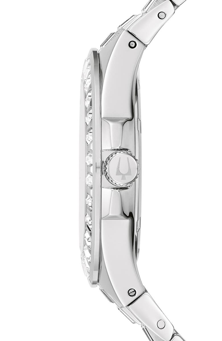 BULOVA Phantom Crystal Bracelet Watch, 42mm, Alternate, color, Silver