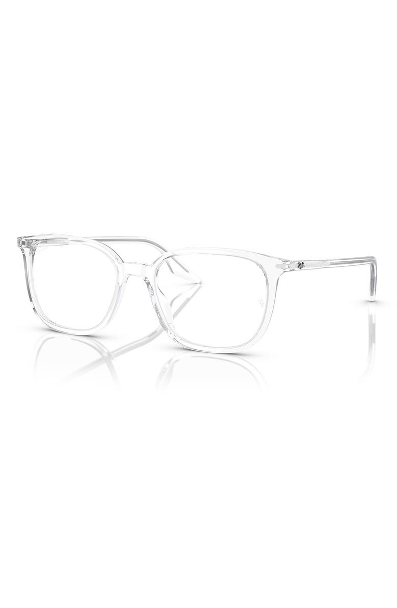 Ray-Ban 54mm Square Optical Glasses, Alternate, color, Transparent