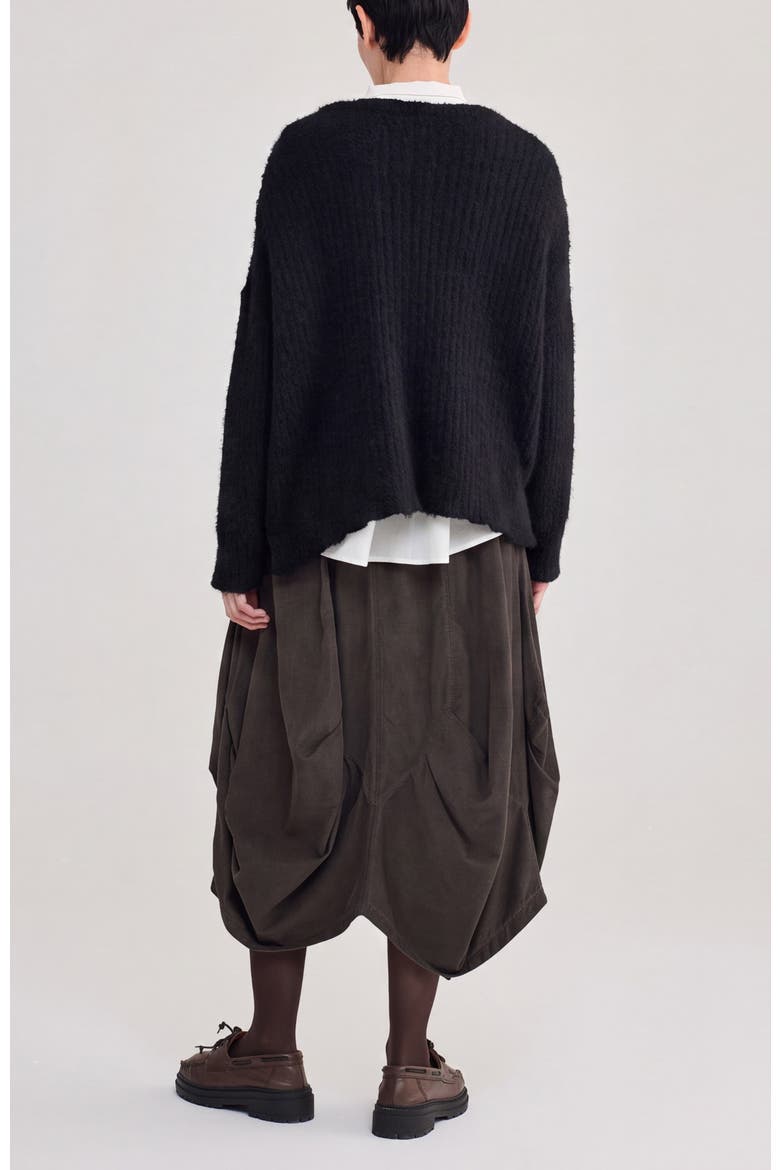 Juliette Shaggy Knit Sweater, Alternate, color, Black