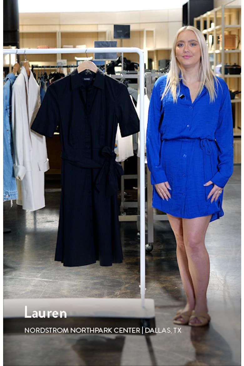 lauren ralph lauren cotton blend shirt dress Lauren Ralph Lauren BUCKLE TRIM COTTON BLEND SHIRTDRESS - Shirt dress - black