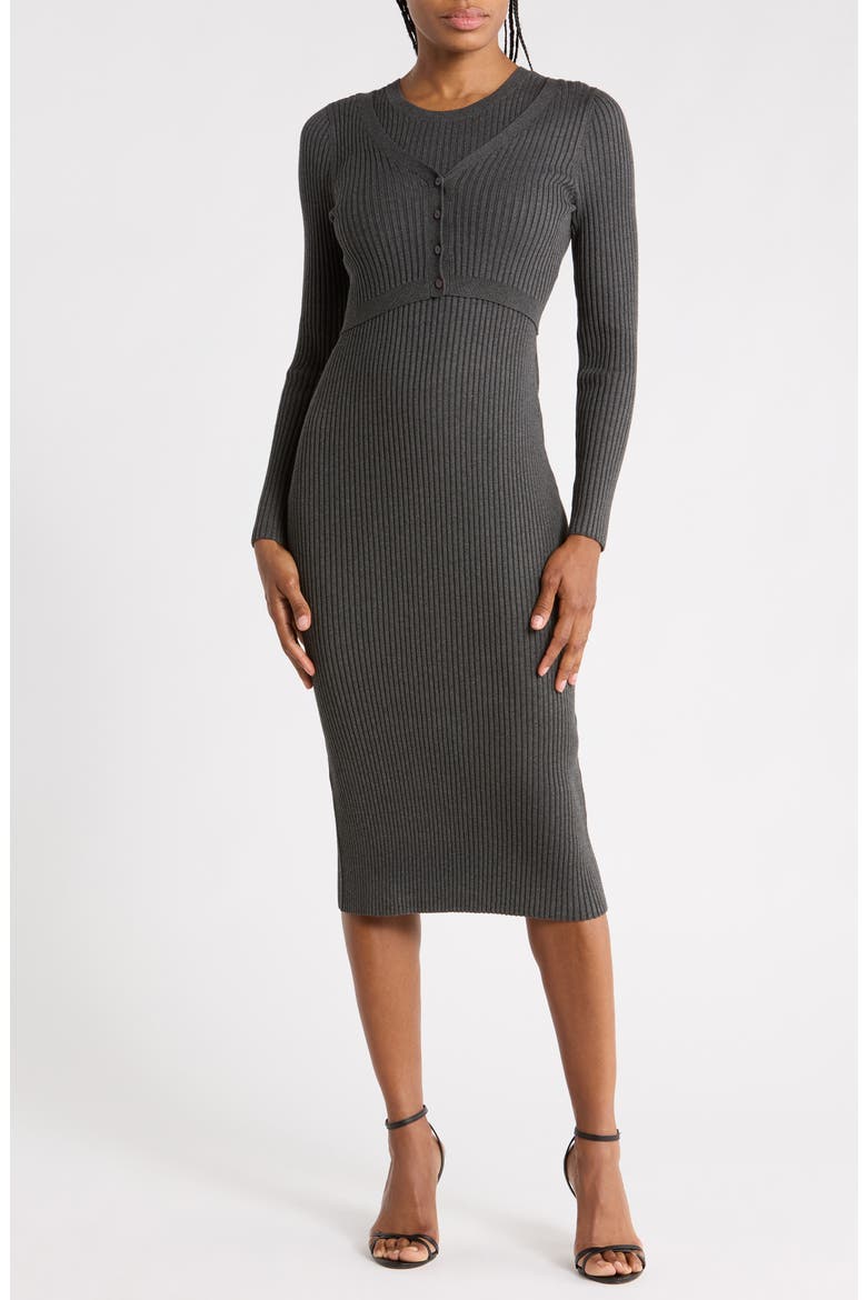 derek lam knit dress 10 Crosby Fable Double Layer Ribbed Sweater (Women) sweetheart neckline wedding dresses