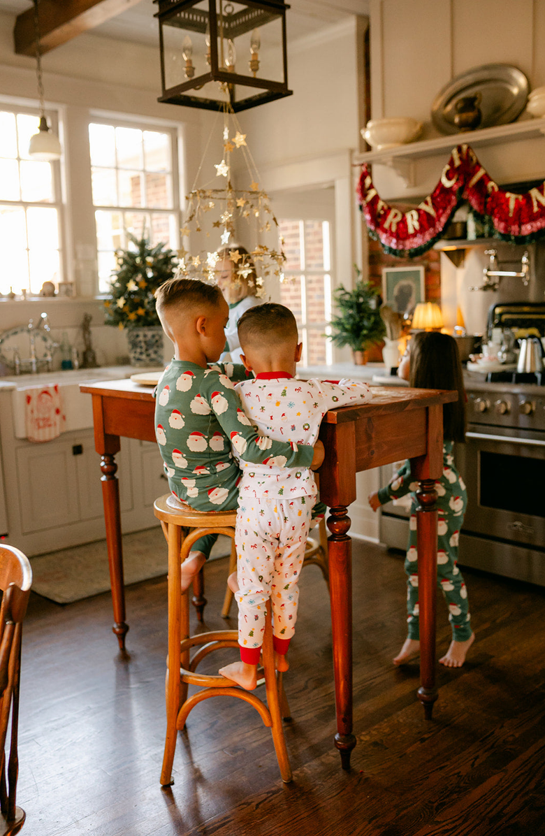 Little Paper Kids Tis The Season Morgan PJ Set, Alternate, color, Christmas Print