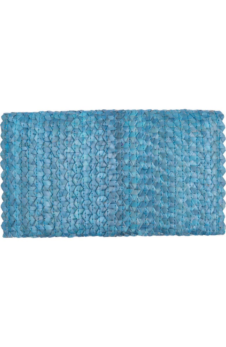 Jelavu Coco Seashell Trim Raffia Clutch, Alternate, color, Turquoise