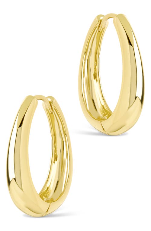 Sterling Forever Nikki Teardrop Hoop Earrings In Gold