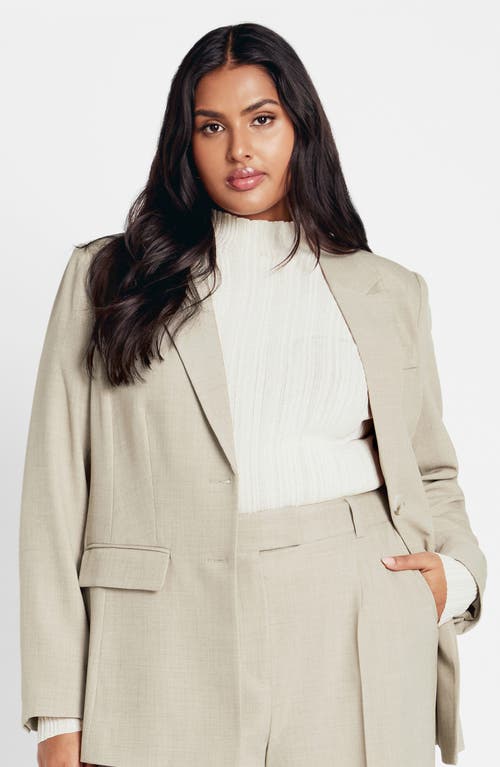 City Chic Elia Notch Lapel Stretch Blazer In Gray