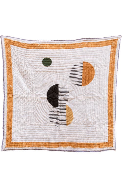 Cqc La Horizon Quilt Bedding Set With 2 Shams In Yellow, Orange, White