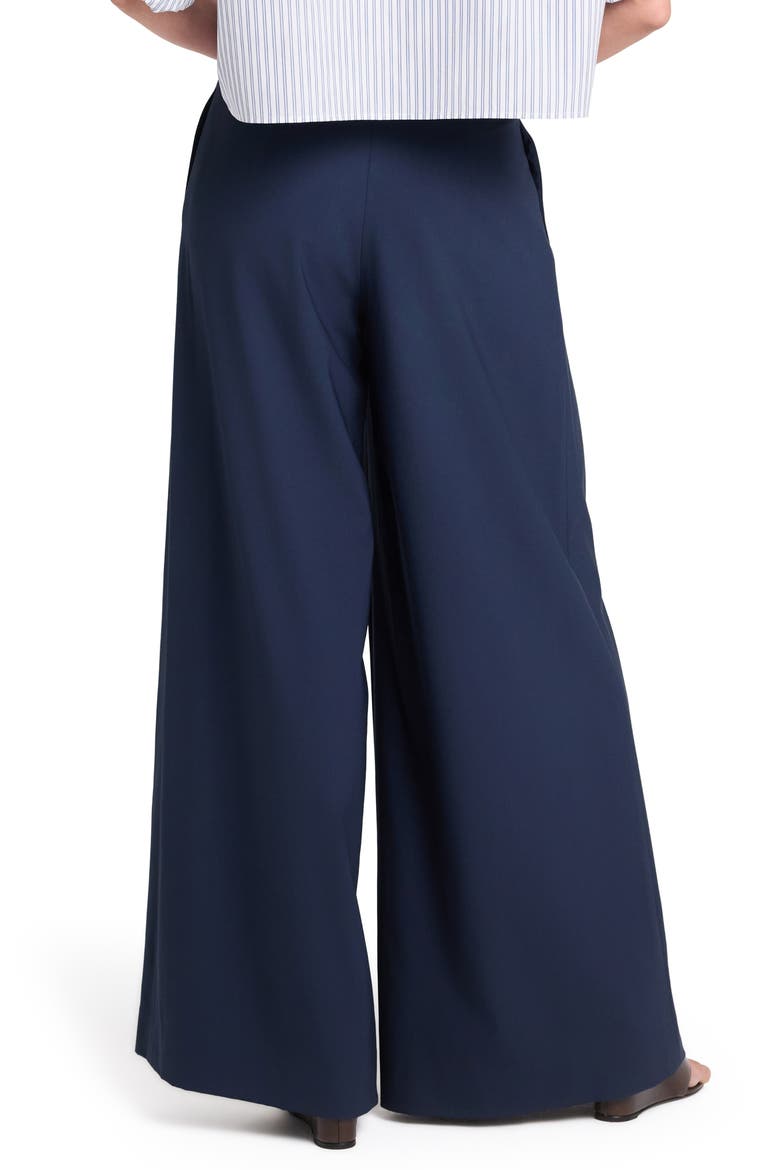 Drew Pleated Wide Leg Cashmere Pants, Alternate, color, BLUEBERRY