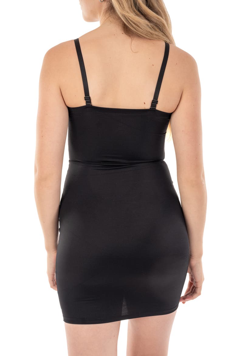 Full Body Slip Shaper with Lace Trim, Alternate, color, BLACK