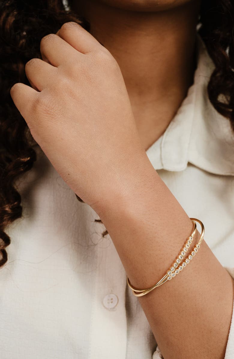 Ettika Double Take Set of 2 Cuff Bracelets, Alternate, color, Gold