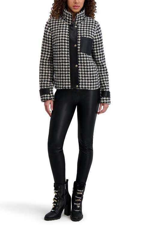Karl Lagerfeld Paris Wool Blend Felt Crop Jacket In Black
