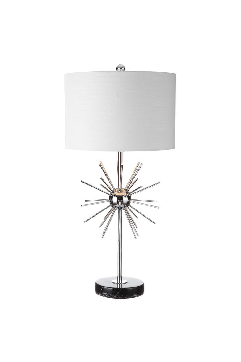 Aria 31.5" Metal/Marble LED Table Lamp, Chrome, Alternate, color, Chrome