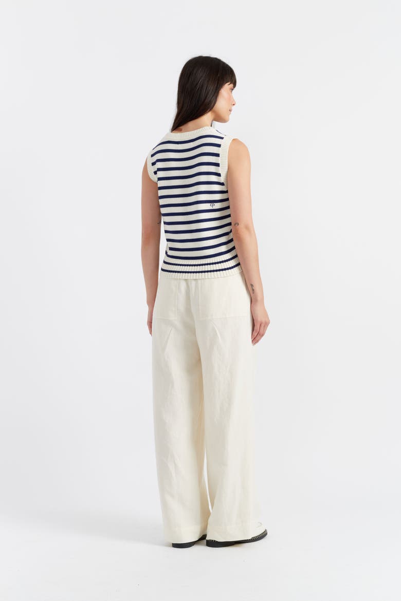 Chinti Meets Peanuts Embroidered Snoopy Anchor Tank, Alternate, color, Cream/Admiral Blue