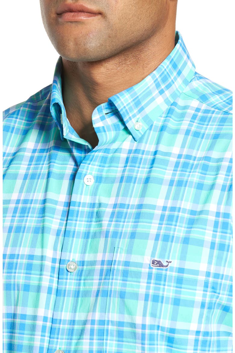 Sandspar Tucker Classic Fit Plaid Sport Shirt, Alternate, color, ANTIGUA GREEN