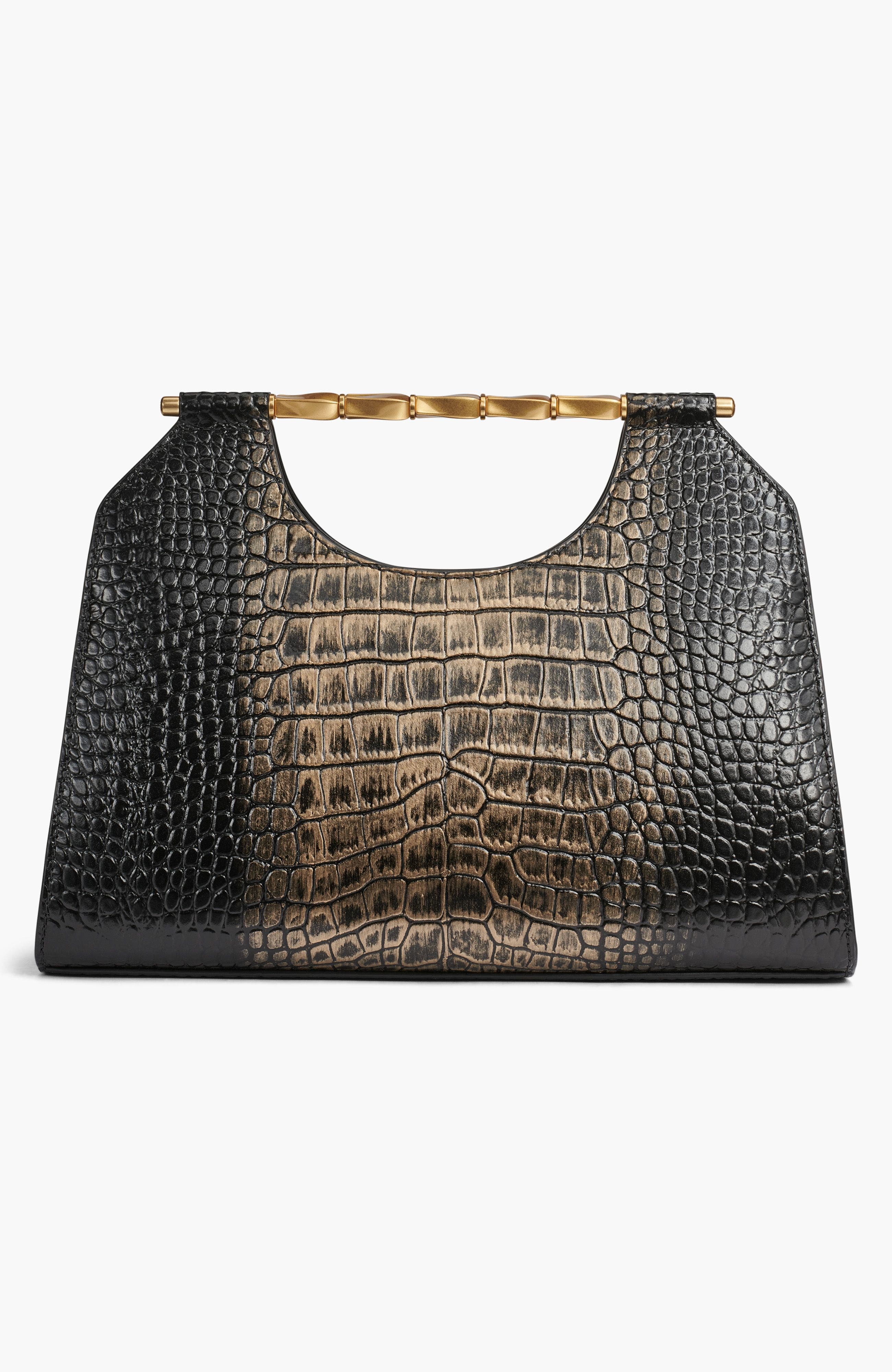 Donna Karan New York Commack Metallic Croco Clutch, Alternate, color, 
