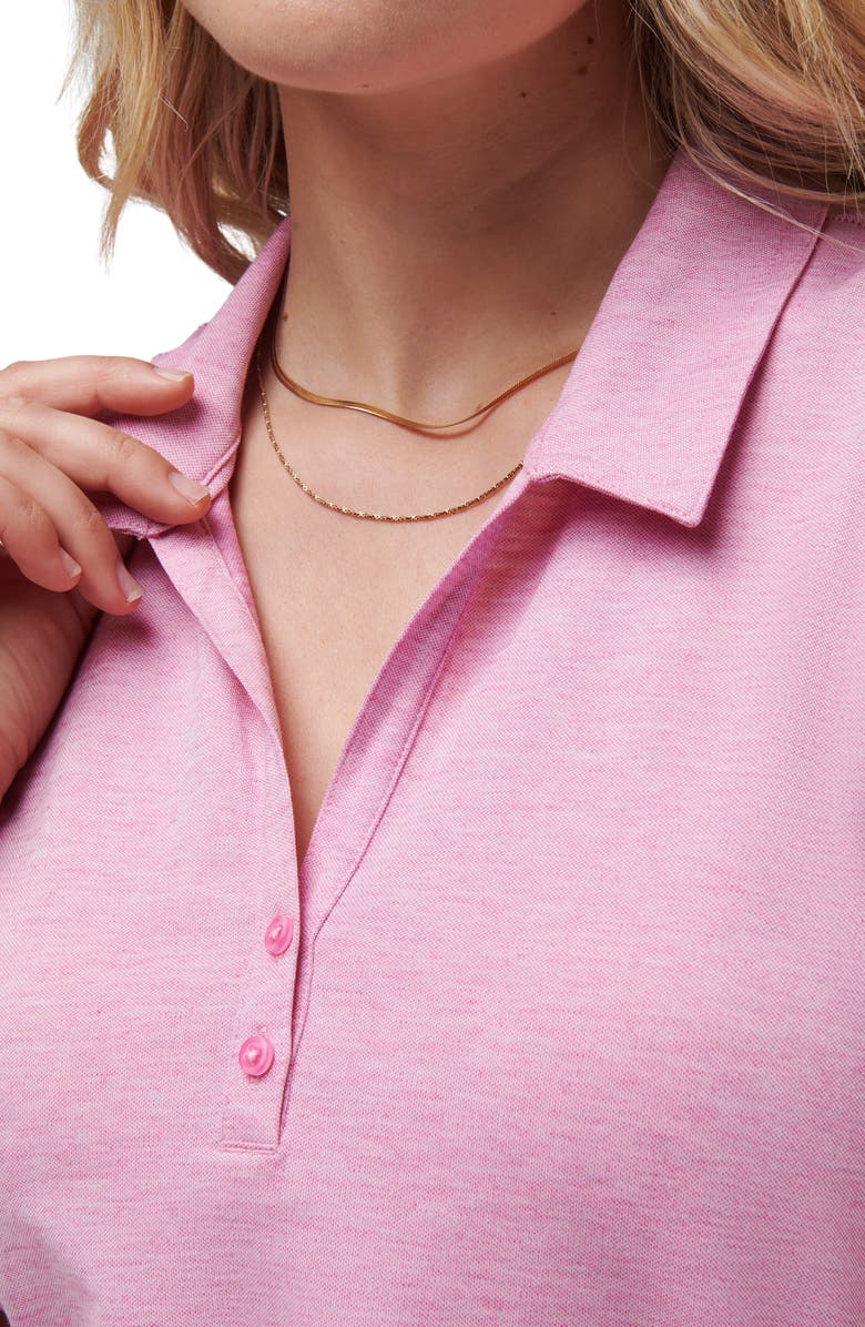 TravisMathew Featherweight Active Polo Tank, Alternate, color, Heather Red Violet