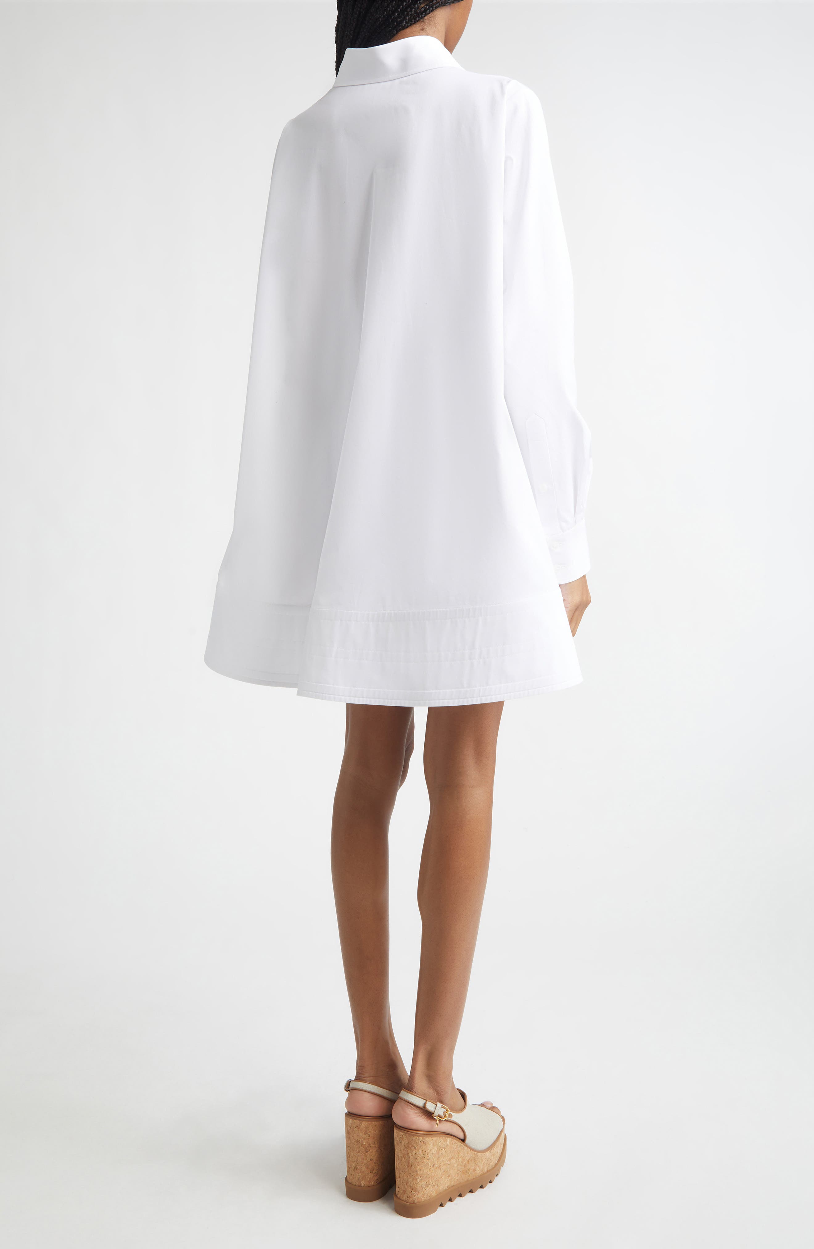 Long Sleeve Poplin Mini Shirdress - image 2