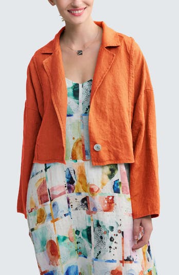 LUUKAA Laras Boxy Linen Short Jacket | Nordstrom
