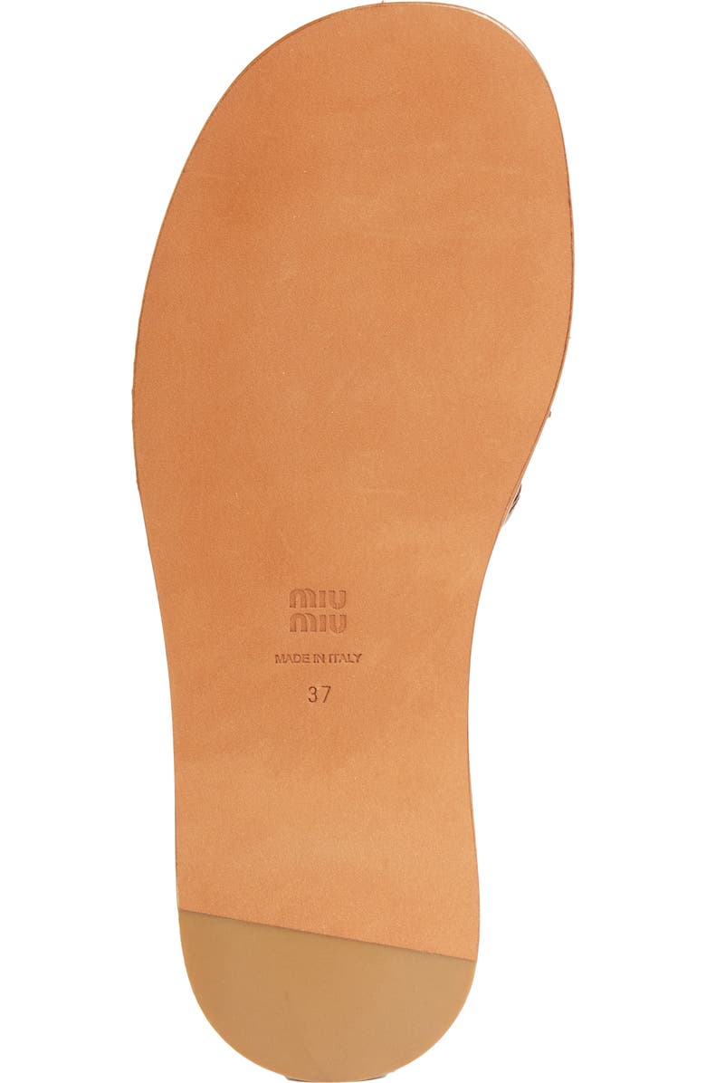 Miu Miu Woven Slide Sandal, Alternate, color, Cognac
