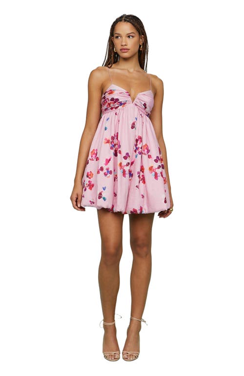 Amur Kimberly Linen Blend Bubble Mini Dress In Pink