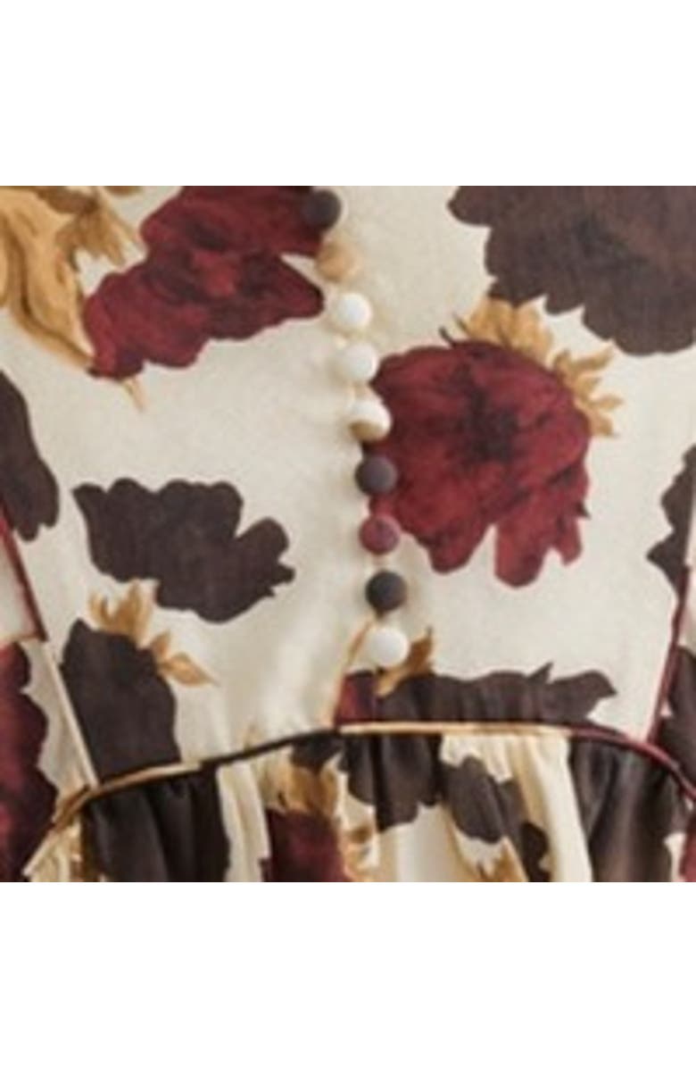 Malina Pernilla High Neck Balloon Sleeve Blouse, Alternate, color, Wine Peony