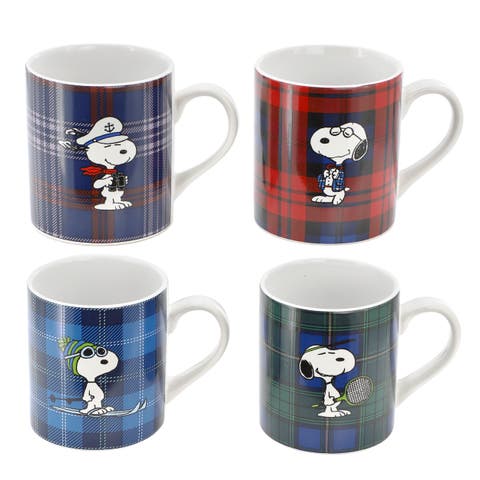 4 Piece 19 Ounce Stoneware Assorted Mug Set