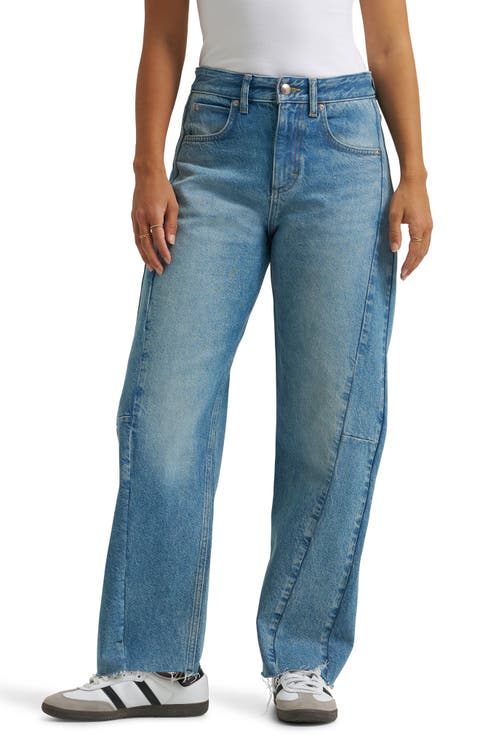 Rider Low Slung Raw Hem Barrel Leg Jeans (Memory Trip)
