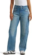 Lee Rider Low Slung Mid Rise Raw Hem Barrel Leg Jeans