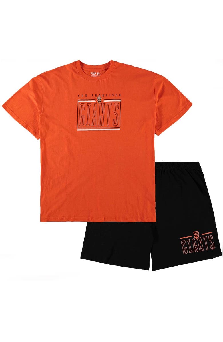 CONCEPTS SPORT Men's Concepts Sport Orange/Black San Francisco Giants Big & Tall T-Shirt & Shorts Sleep Set, Main, color, Orange