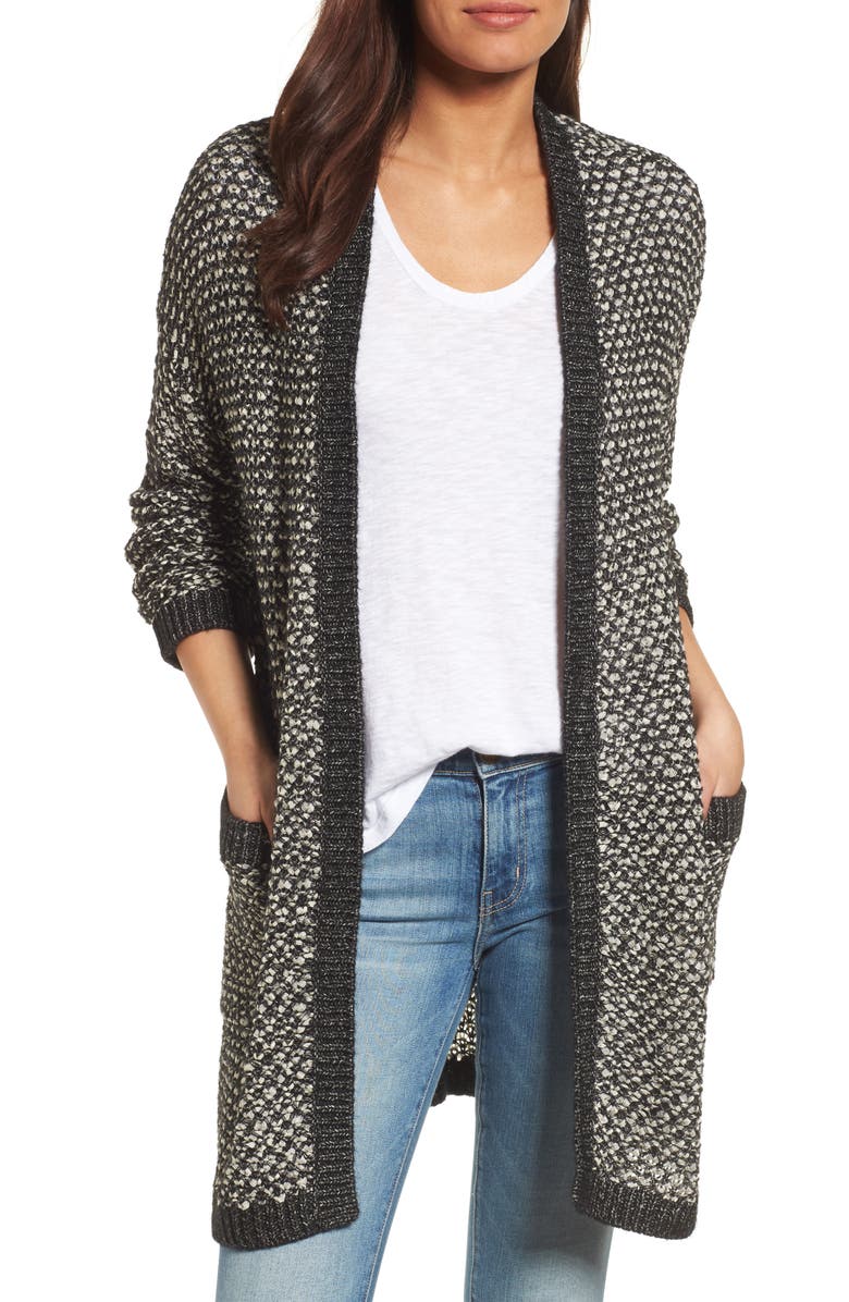 Caslon<sup>®</sup> Textured Boyfriend Cardigan, Main, color, 