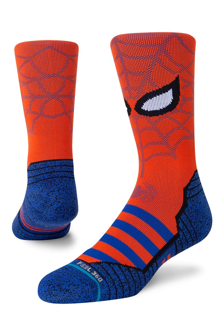 Spidey Crew Socks, Alternate, color, RED