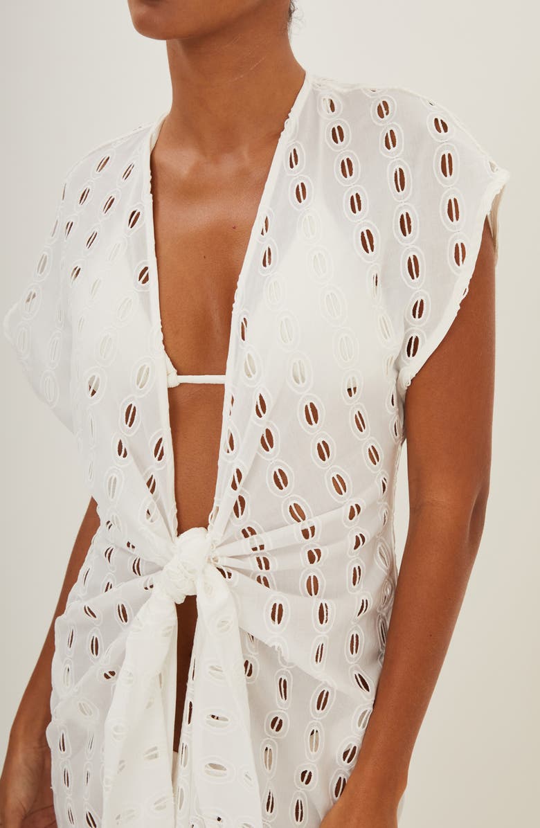 ViX Paula Hermanny Sasha Embroidered Eyelet Cotton Cover-Up, Alternate, color, 