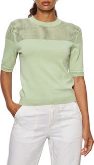Sanctuary Mixed Stitch Short Sleeve Cotton Sweater
