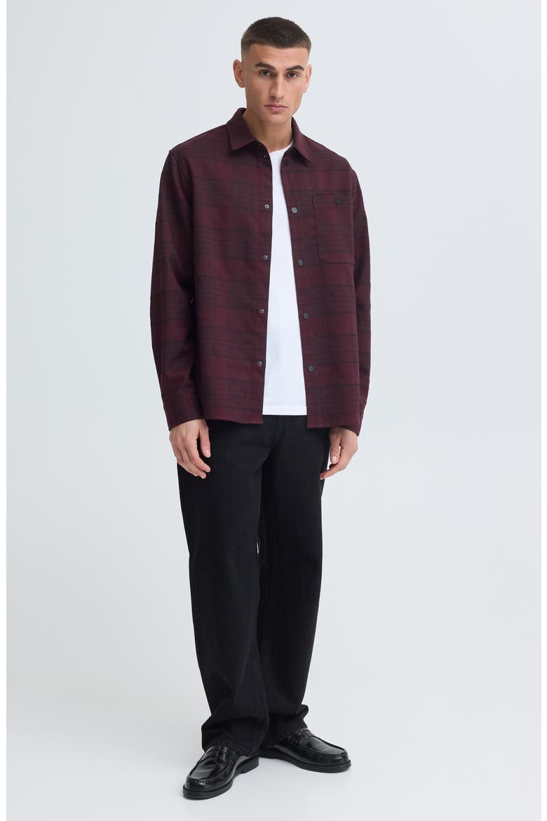 Plaid Button-Up Shirt, Alternate, color, FUDGE