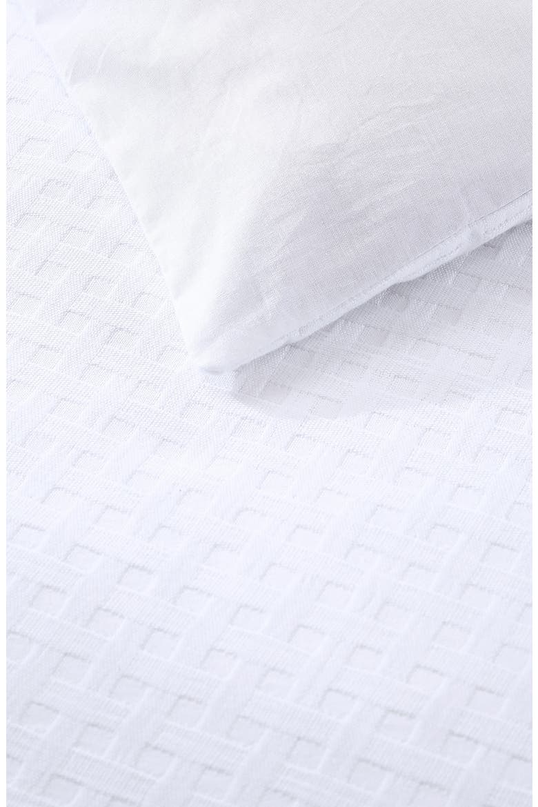 Basketweave Cotton Duvet Cover & Sham Set, Alternate, color, WHITE