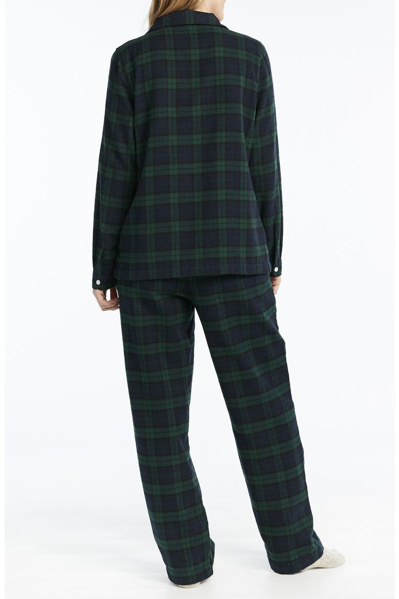 Scotch Plaid Flannel Pajamas, Alternate, color, BLACK WATCH PLAID