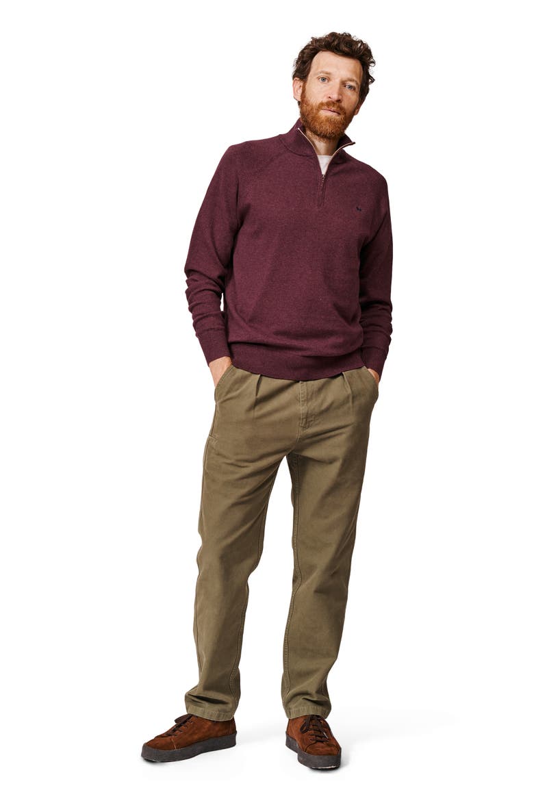 Bonby Zip Neck Sweater, Alternate, color, Bordeaux