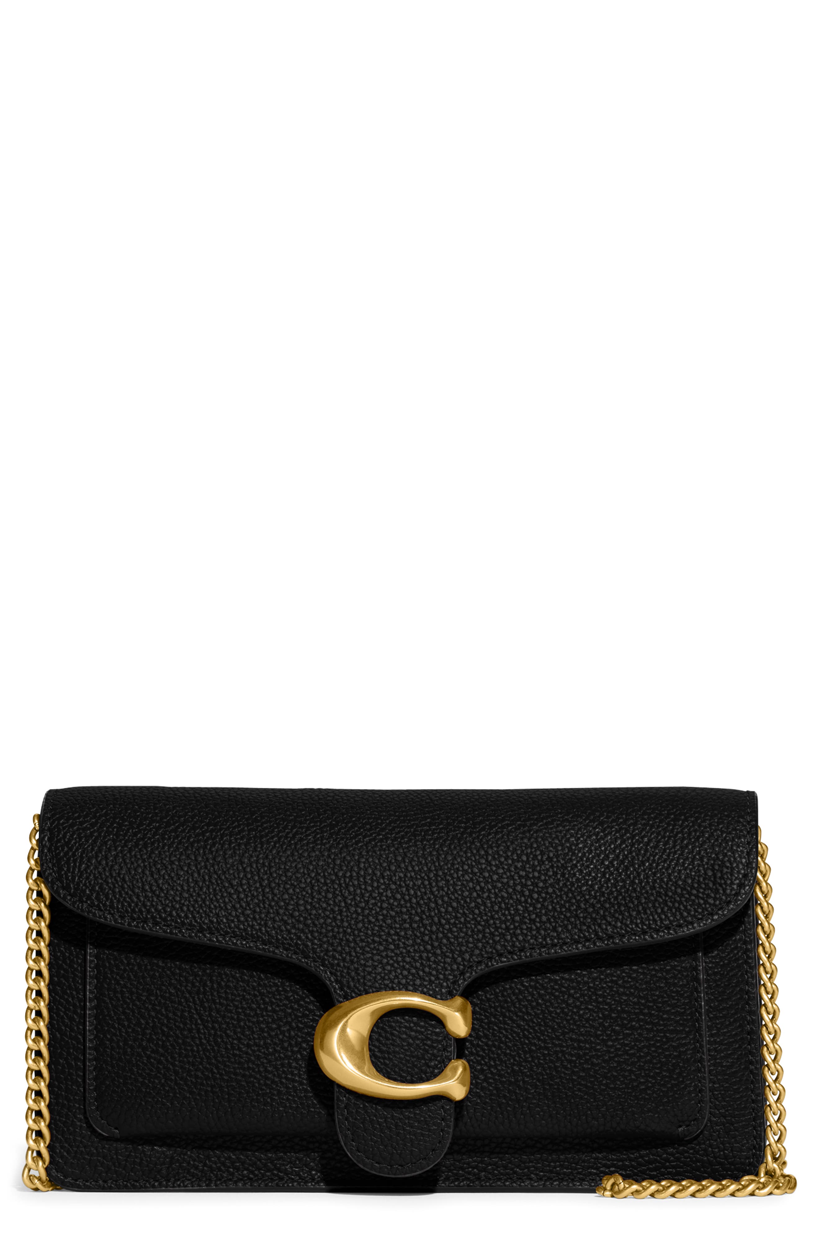 COACH Tabby Chain Clutch, Main, color, B4/ Black