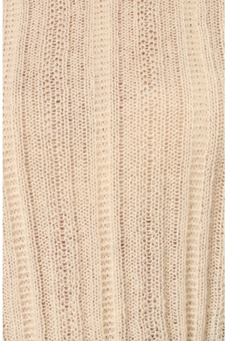Wynford Scallop Mock Neck Sweater, Alternate, color, CREAM