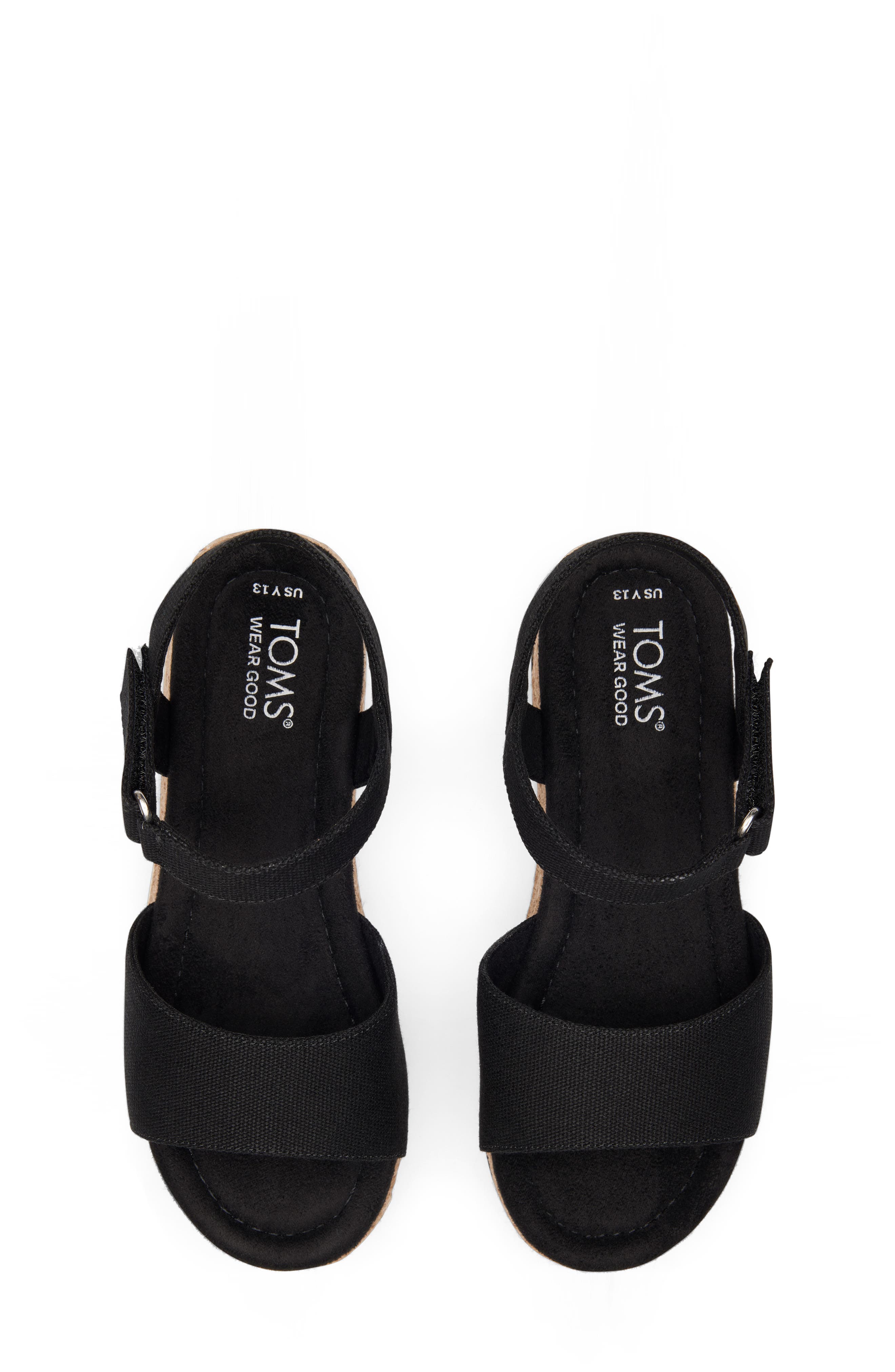 TOMS Kids' Diana Ankle Strap Espadrille Platform Wedge Sandal, Alternate, color, 