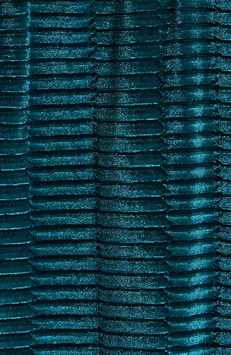 Ava & Yelly Textured Velvet Skirt & Top Set, Alternate, color, Teal