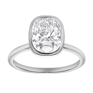 LuvMyJewelry Novae 2.5CT Cushion Cut Bezel Lab Diamond Engagement Ring 14K Gold
