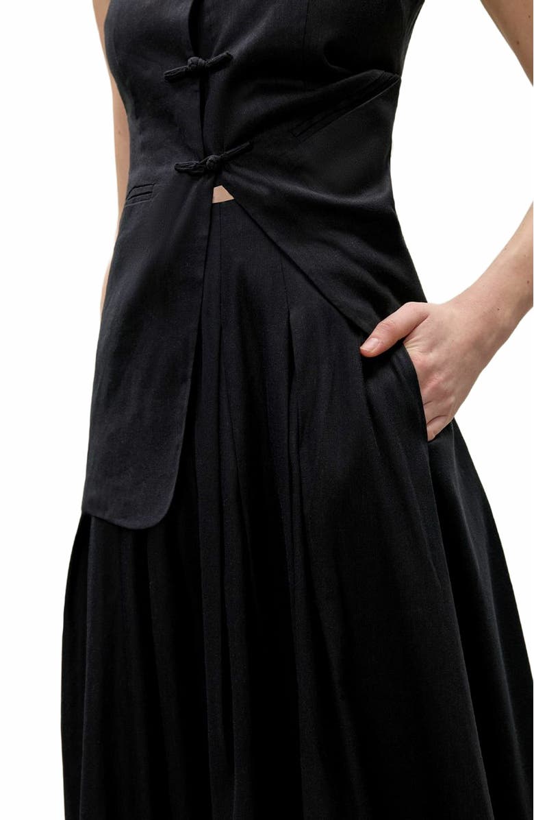 Rebecca Taylor Beatrice Stretch Linen Skirt, Alternate, color, Black