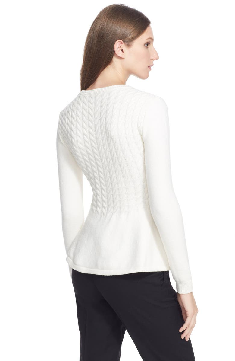 Ted Baker London 'Mereda' Cable Knit Peplum Sweater, Alternate, color, 