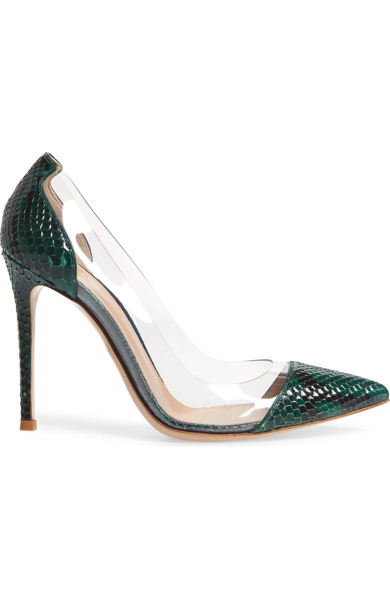 Gianvito Rossi Clear Pointed Toe Pump, Alternate, color,