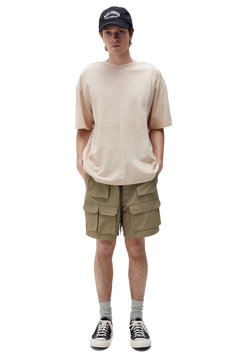 PacSun Gabriel Olive Nylon Shorts, Alternate, color,